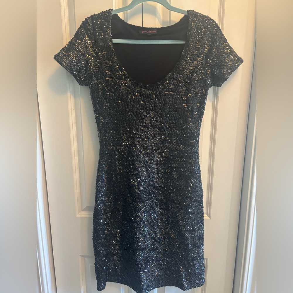 Betsey Johnson Black Sequin Dress